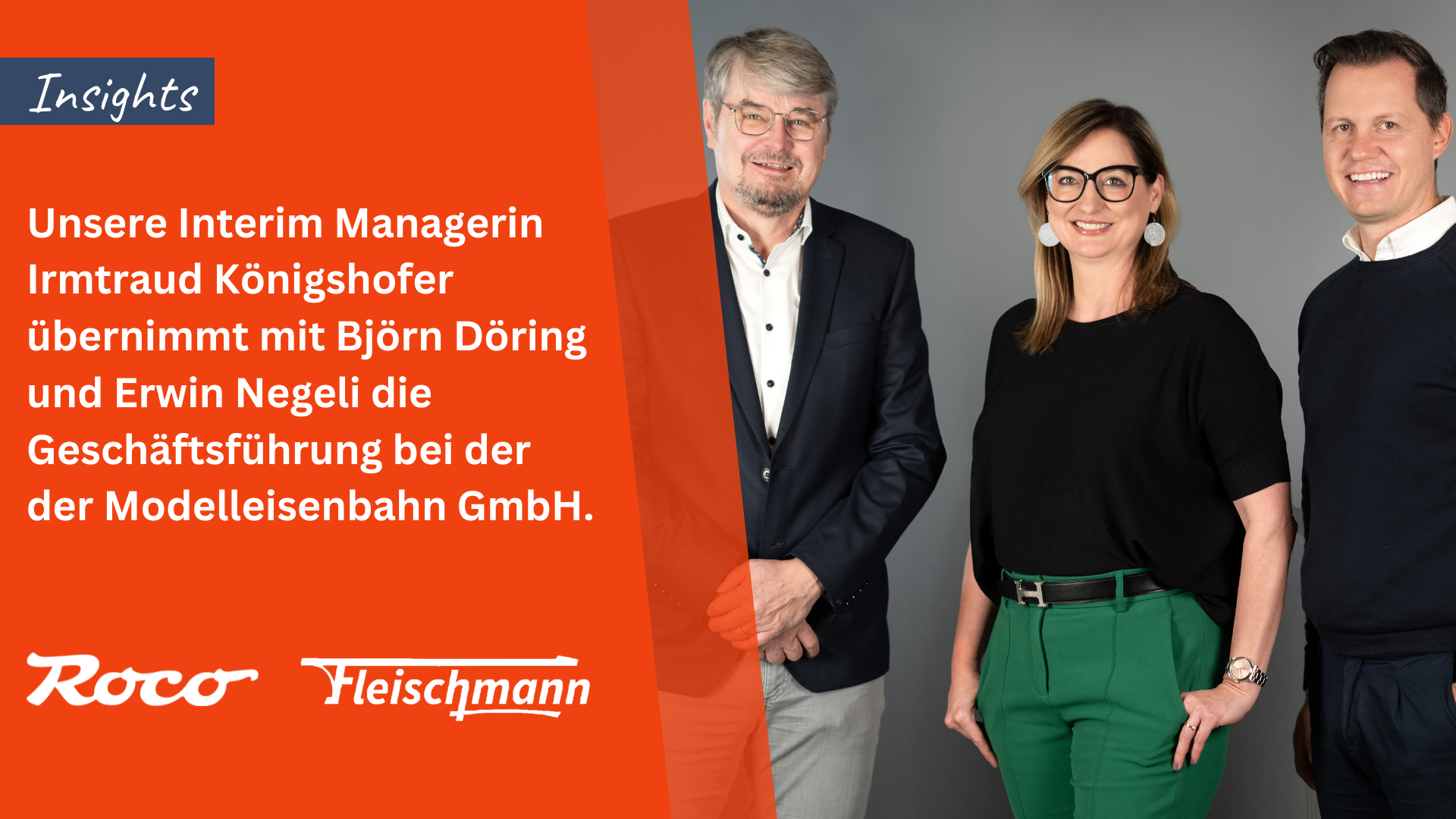 Neues Dreier-Team in der Geschäftsführung der Modelleisenbahn GmbH.
