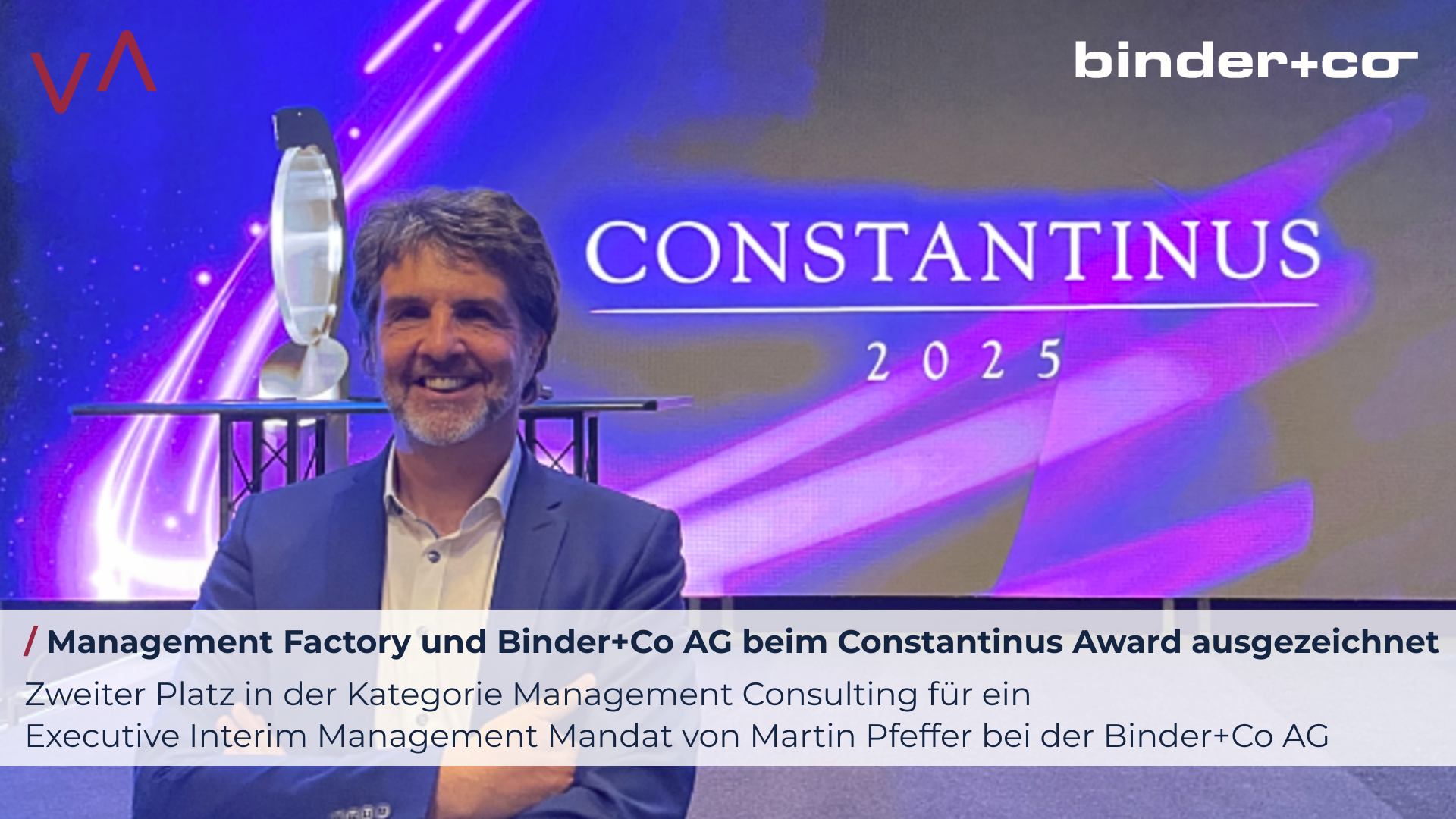 Management Factory und Binder+Co AG beim Constantinus Award ausgezeichnet